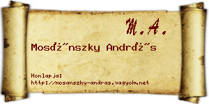Mosánszky András névjegykártya